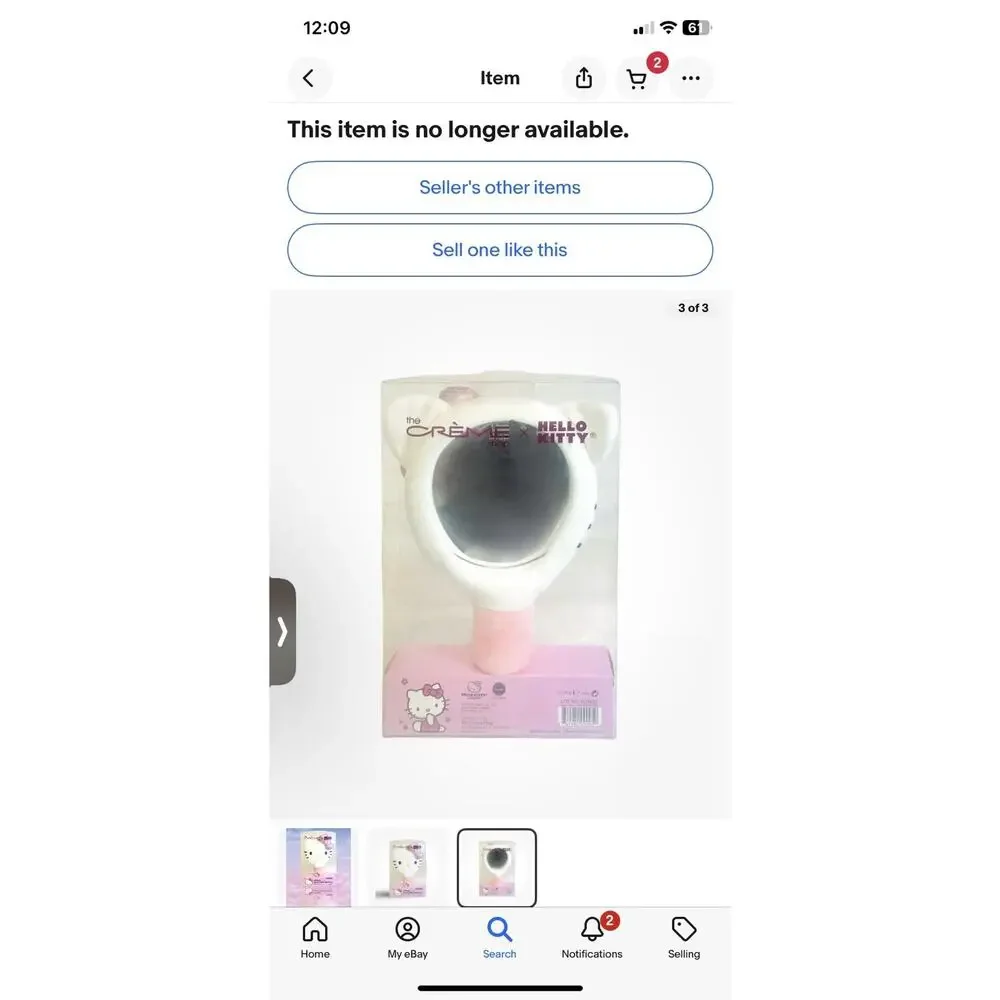 Sanrio Hello Kitty x The Crème Shop • Plush Portable Makeup Mirror (Handheld)